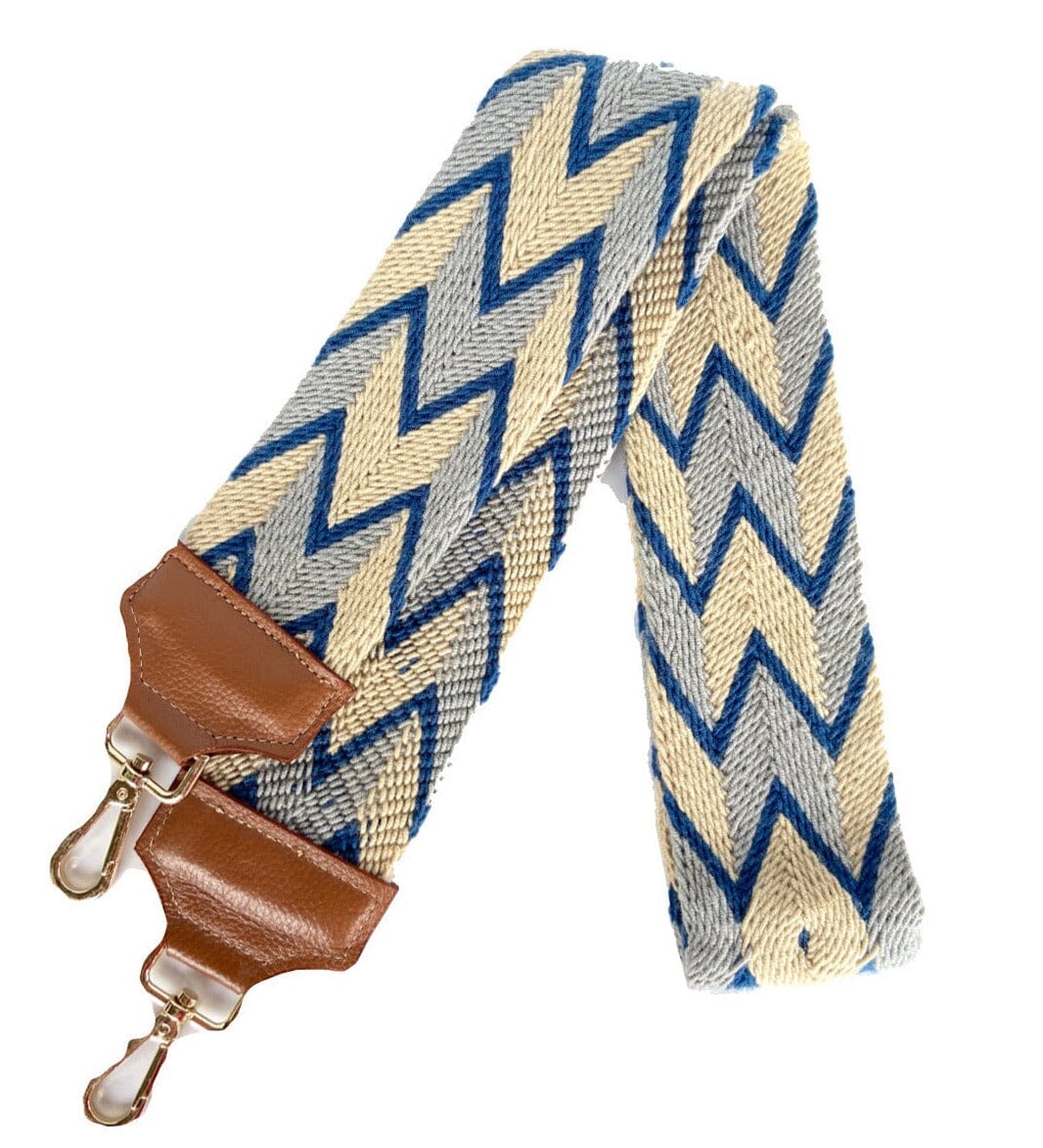 Neutral Tones / Brown Leather Bag Strap | Camera Strap | Strap Replacement | Woven Strap | Colorful 4U