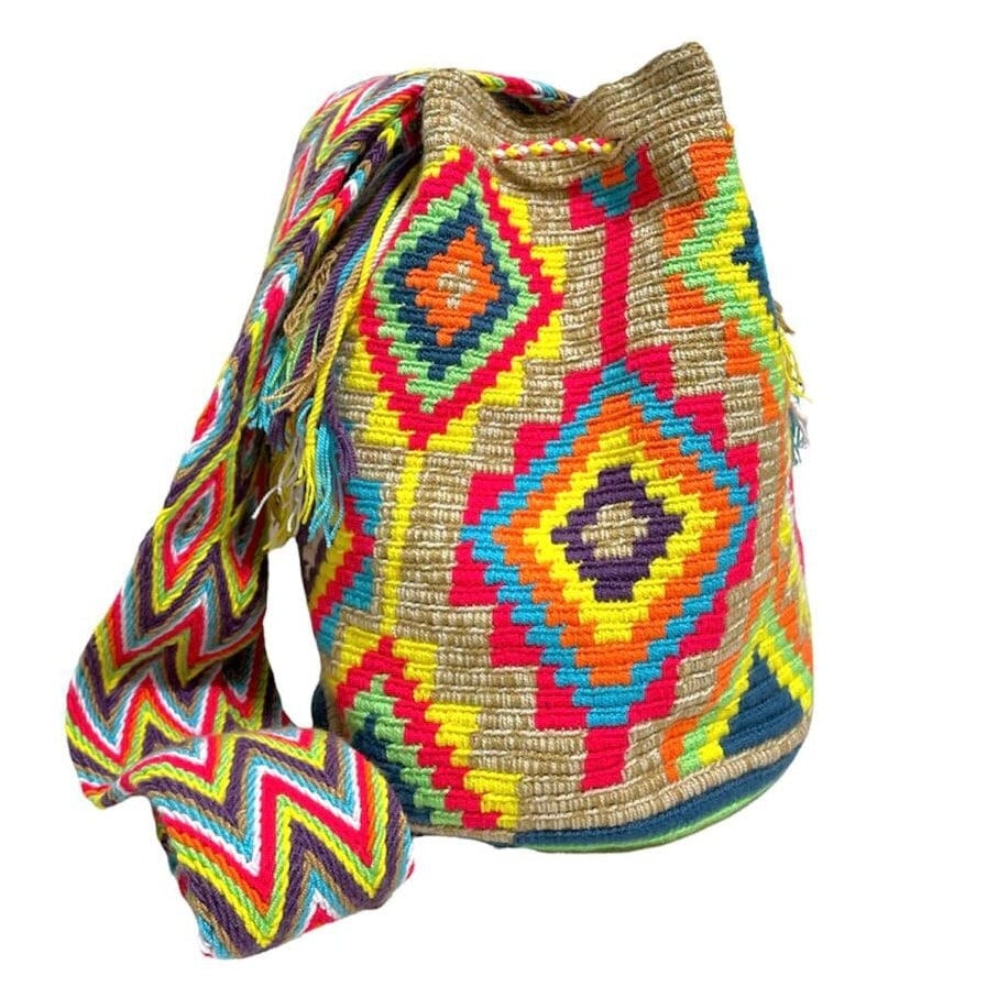 Blue-red-Yellow Boho Beach Bag for Summer | Casual Crossbody Purse for summer | Colorful 4U