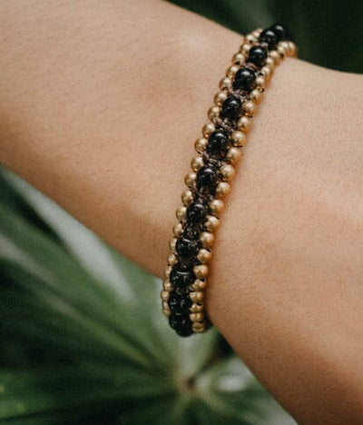 Black Onix Gold Beaded Bracelet | Bohemian Bracelet | Boho Bracelet | Cute Gift | Colorful 4U