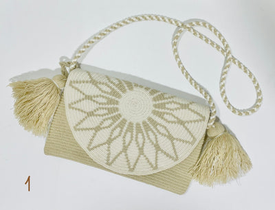 Beige Crossbody Bohemian Bag | Women's Crossbody Handbag | Crochet Envelope