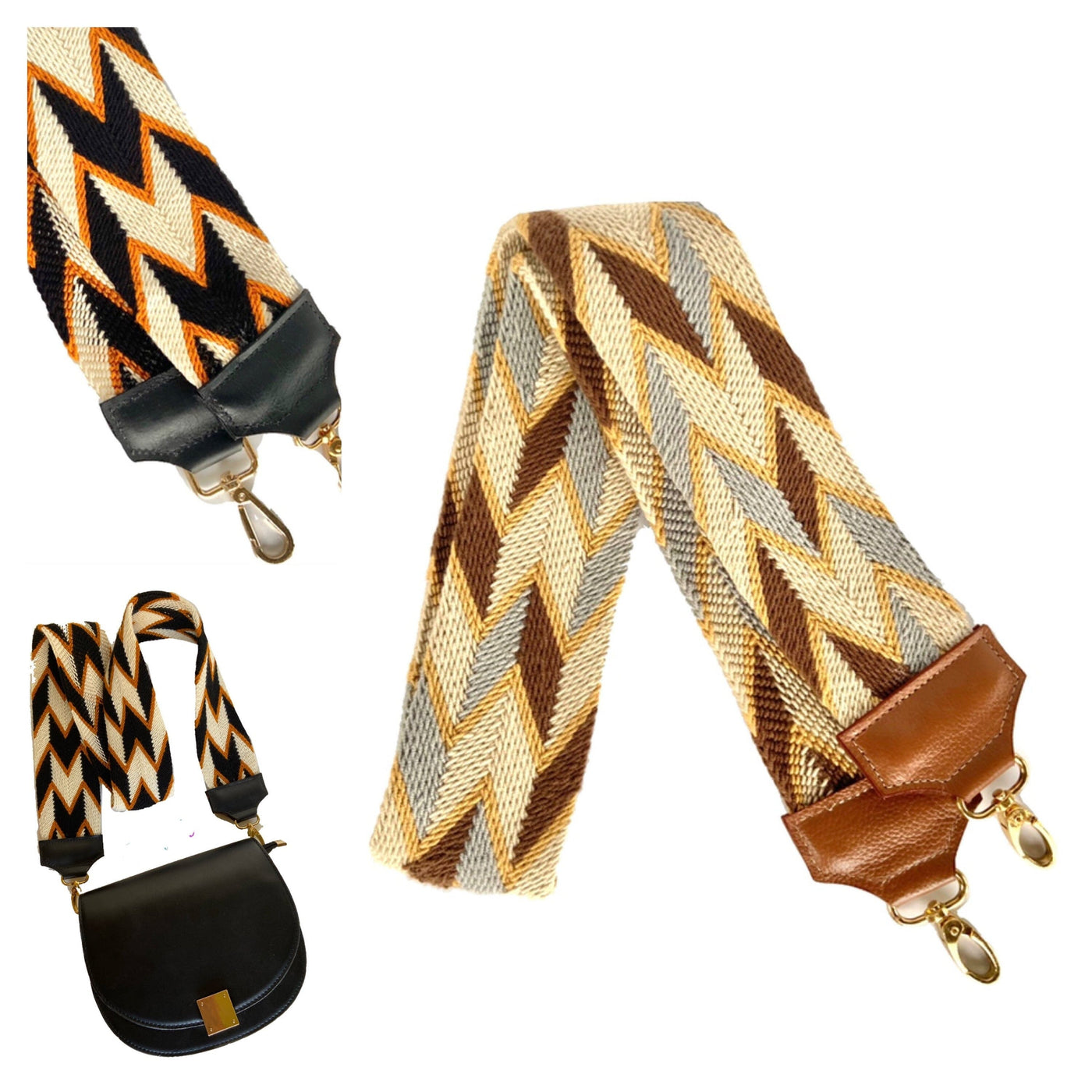 Neutral Bag Straps | Camera Strap |Strap Replacement |Woven Leather Straps 