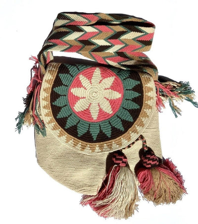 Colorful4U Beige Crochet Bag w/ Cover | Crossbody Bohemian Bag | Casual Bag