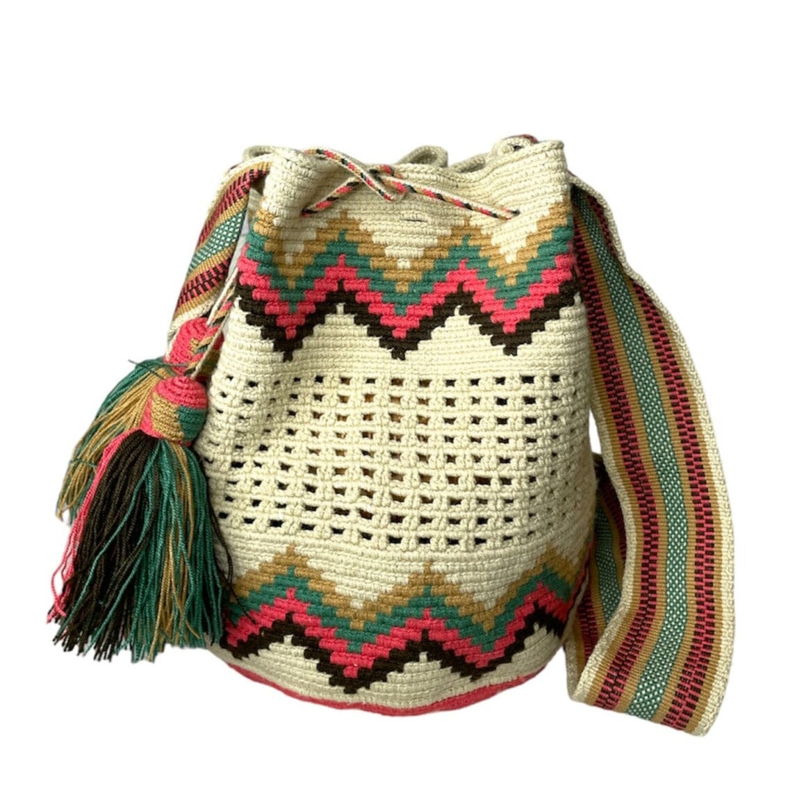 Boho Colors Summer Beach Bag | Crossbody Boho Handbag | Spring Bohemian Purse-Mesh | Colorful 4U