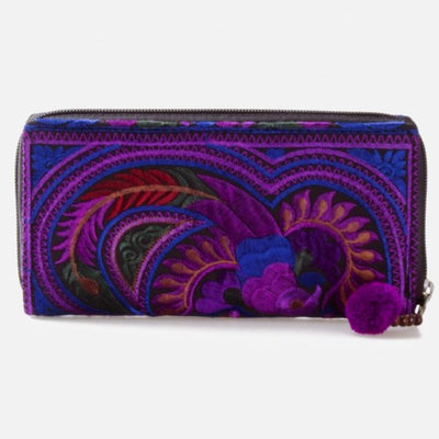 PURPLE Embroidered Wallet - Boho Chic Wallet/Clutch Bag
