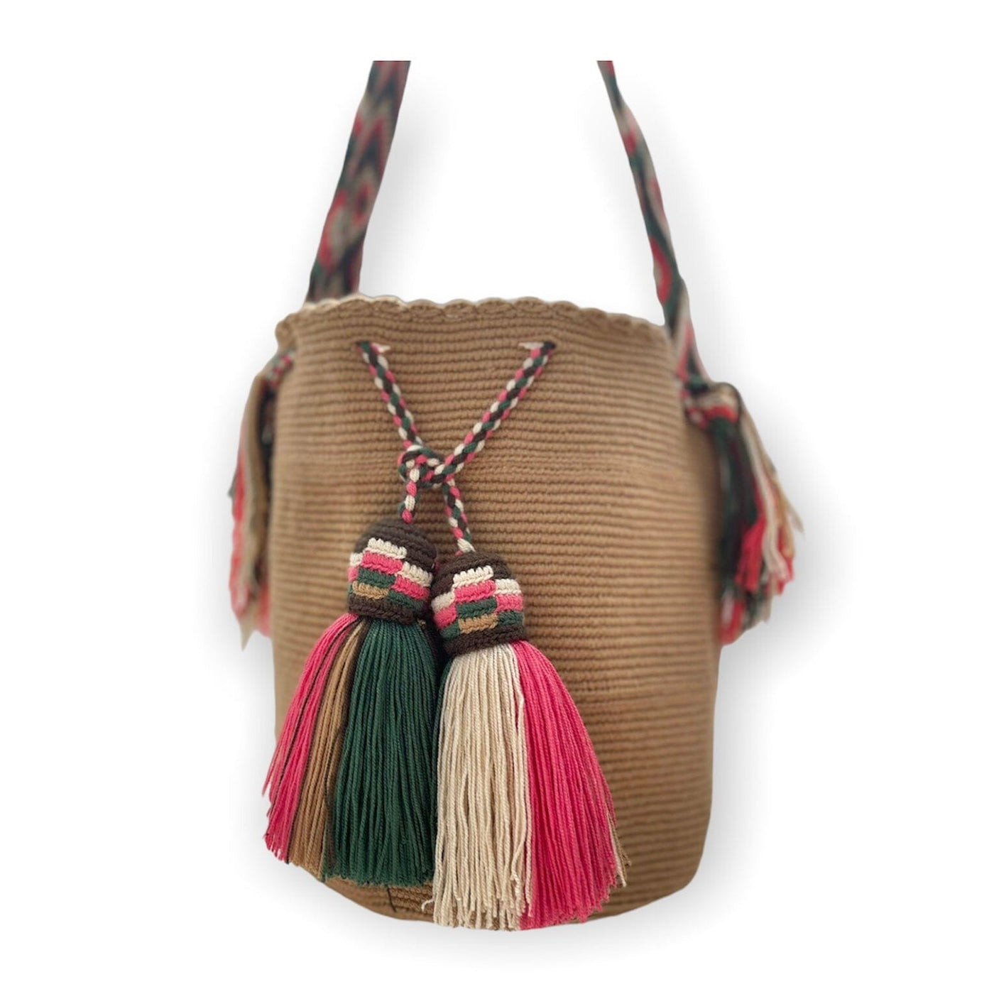 Desert Dreams Bohemian Handbags for Fall | Solid Earth Tones Crossbody Boho Bags | L Solid Color Crochet Bag - Crossbody/Shoulder Boho Bag Camel / Tan - Desert Dreams 
