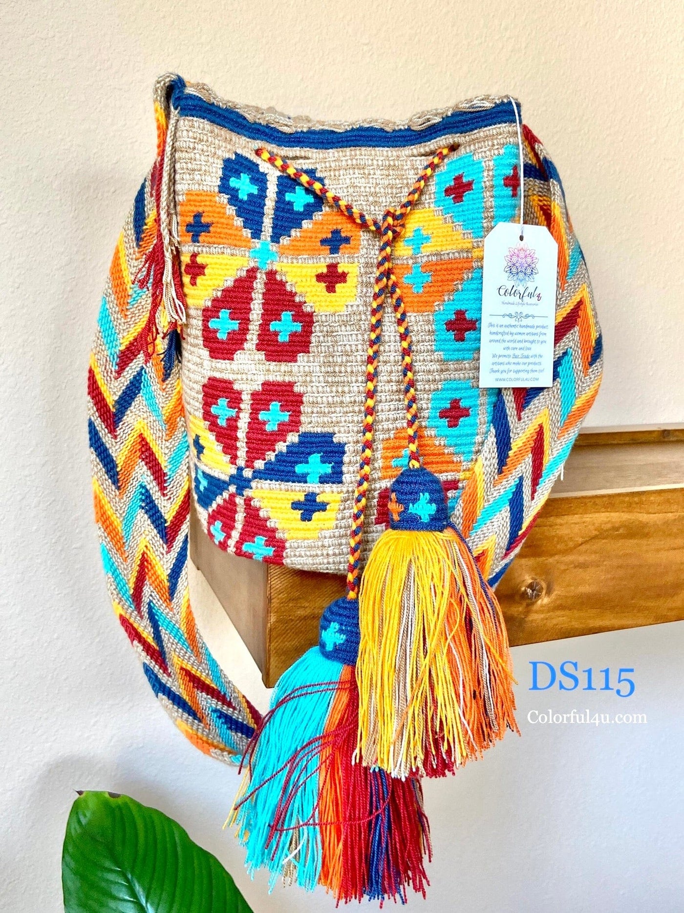 Desert Sunset Beach Bags - Crossbody Large Shaded Crochet Boho Bag - Crossbody/Shoulder Bucket Bag DS115 Flowers 
