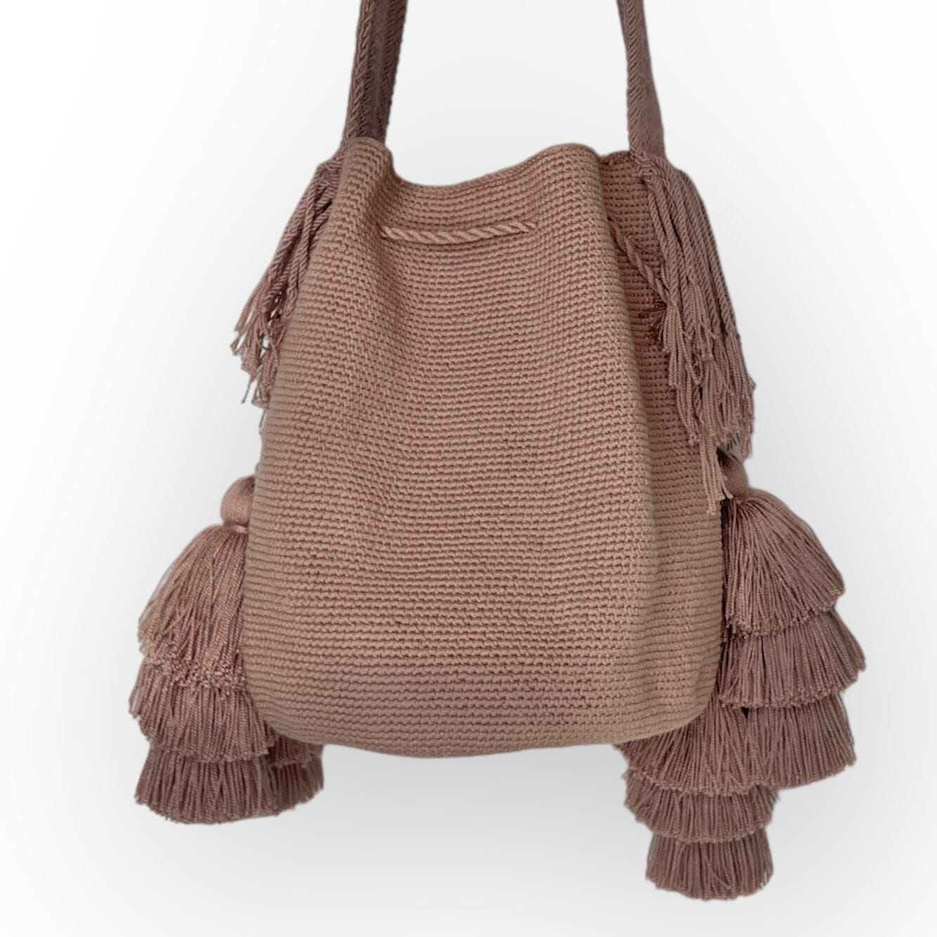 Cute Large Crossbody Crochet Bag | Bohemian Bag | Double Tassel Boho Bag | Colorful 4U
