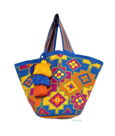 Orange Summer Tote Bag | Beach Tote Bag for summer | Crochet Tote Bag