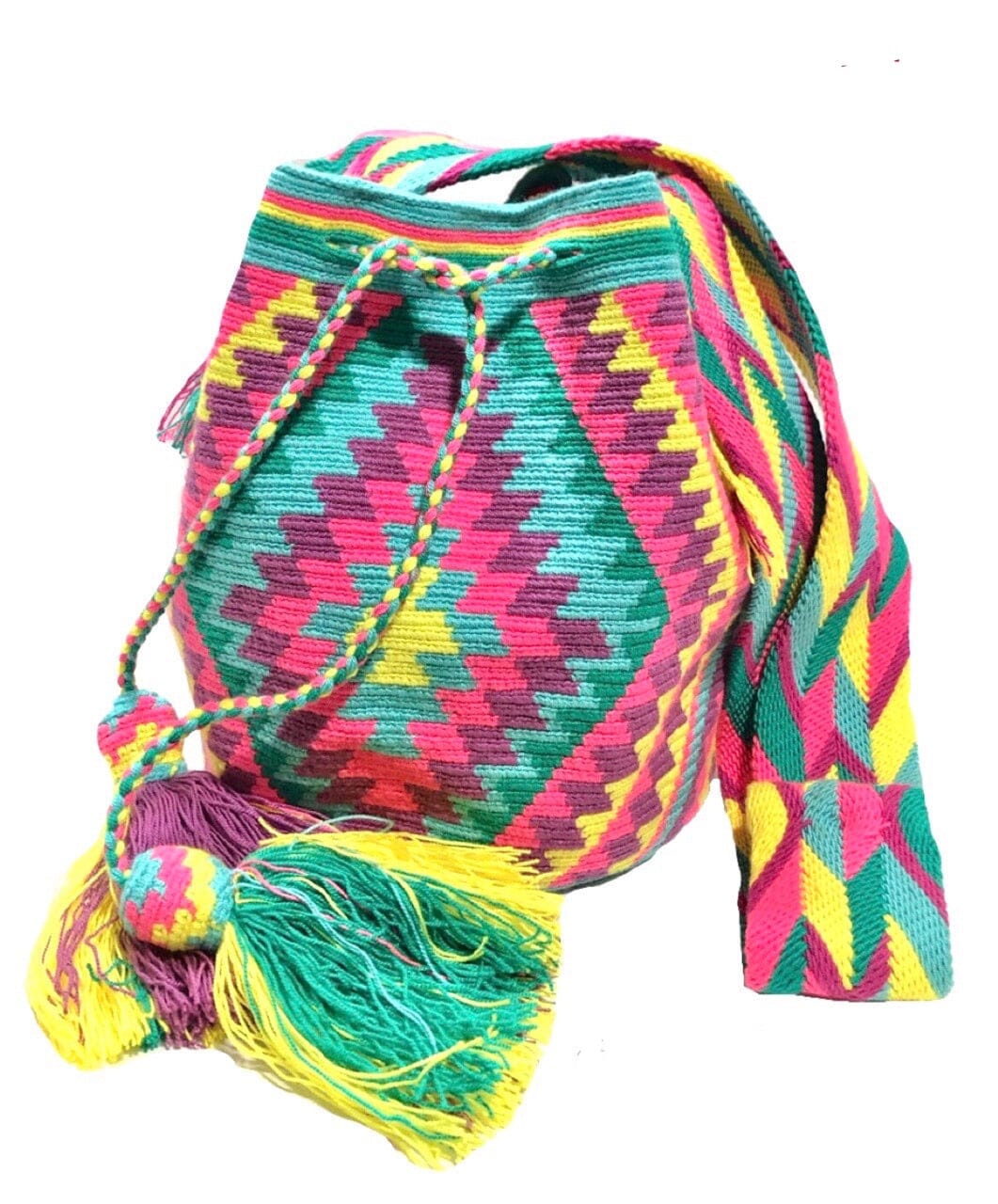 Green Navajo Crochet Bags | WAYUU Crossbody Bag | Boho bag for summer