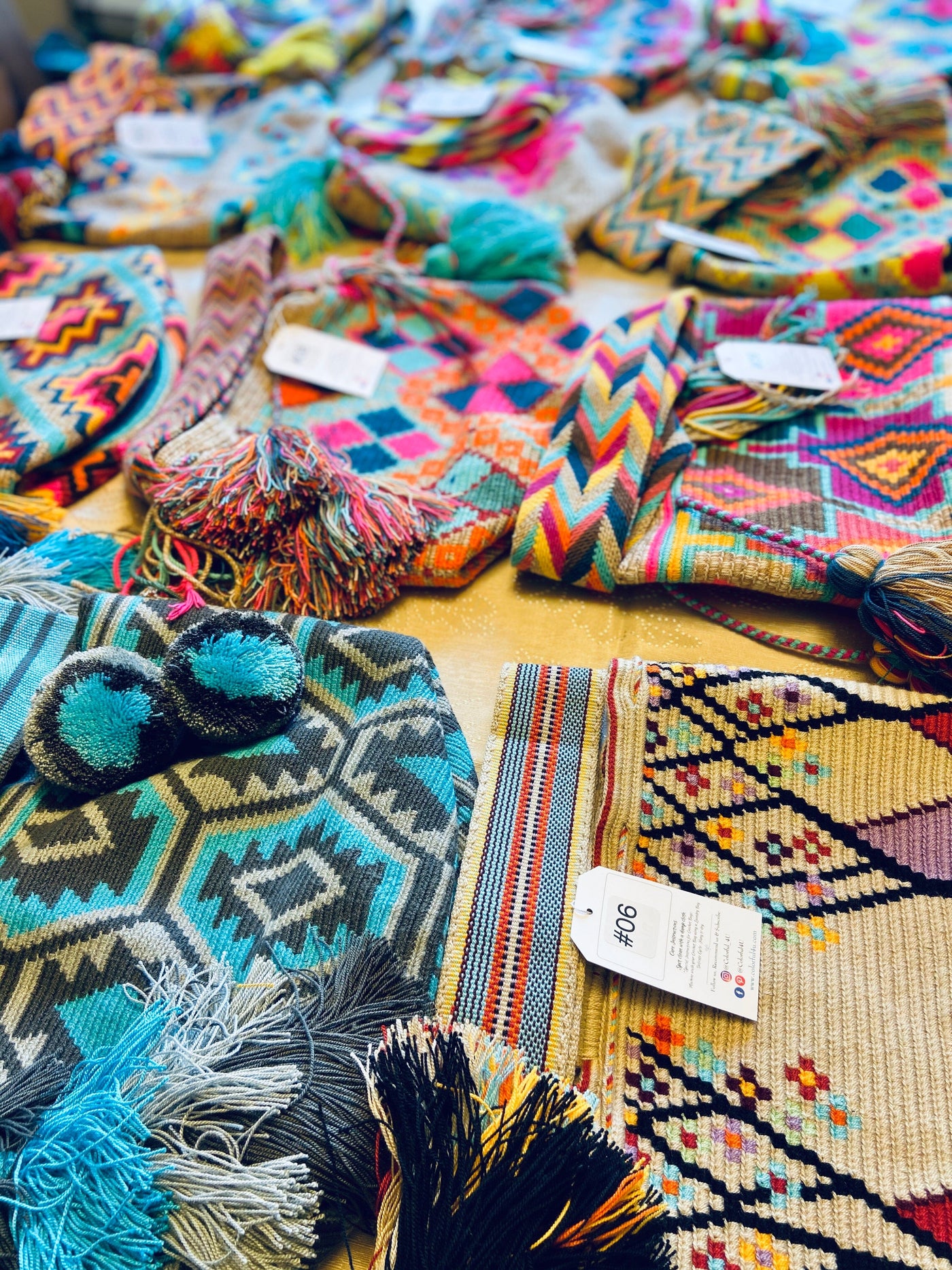 New Arrivals -Large Bohemian Bags & Special Edition Crochet Bags Crossbody Crochet Boho Bag - Traditional Wayuu Design 