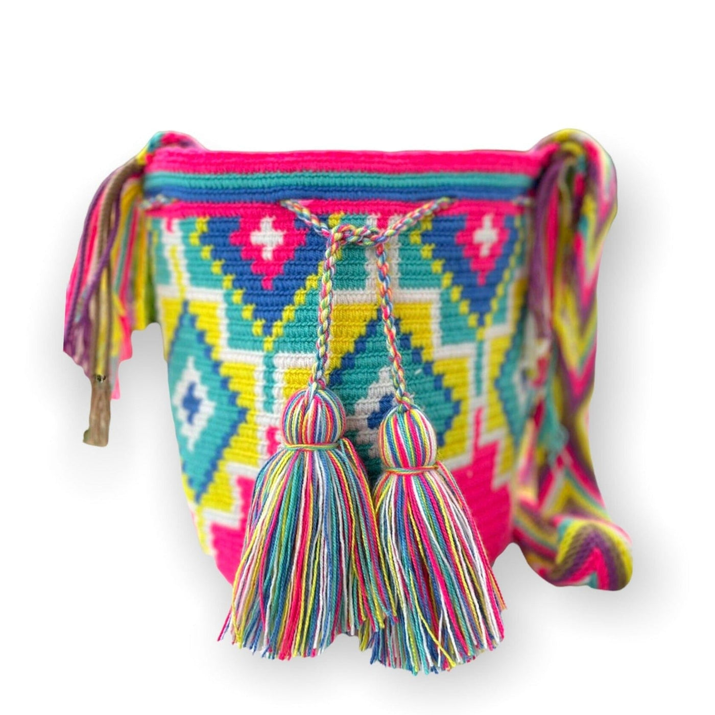 Pink Medium Crochet Bags | Crossbody Wayuu Bag | Cute Teen Purse on Sale 