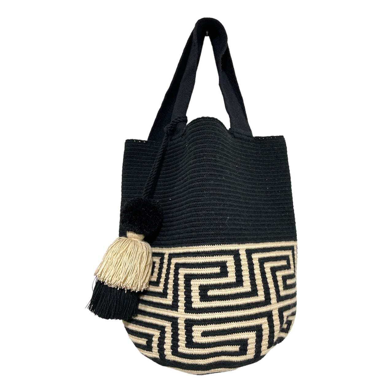 Greek Pattern | Large Neutral Tote Bag | Neverfull Tote Crochet Bag | Large Black Tote | Colorful 4U