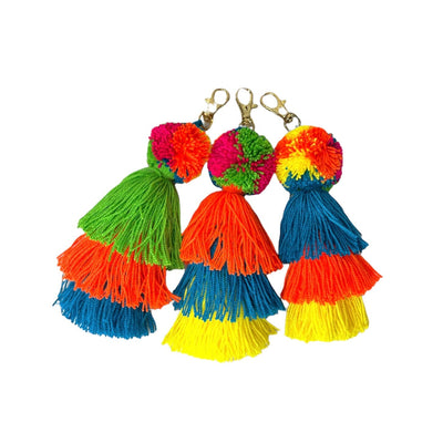 Neon Tassel Bag Charms | Boho Pompom Charms | Purse Charm for summer | Colorful 4U