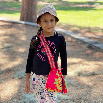 Cute Girl wearing Neon Cute Mini Bags | Small Premium Bag for summer | Colorful 4U