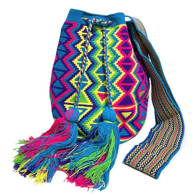 Blue Boho Neon Beach Bags for Summer | Premium Crochet Bags | Colorful 4U
