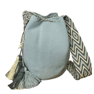 Solid Grey | Colorful4U Plain Crochet Bag |Bohemian Crossbody Bag|Wayuu Mochila Bag