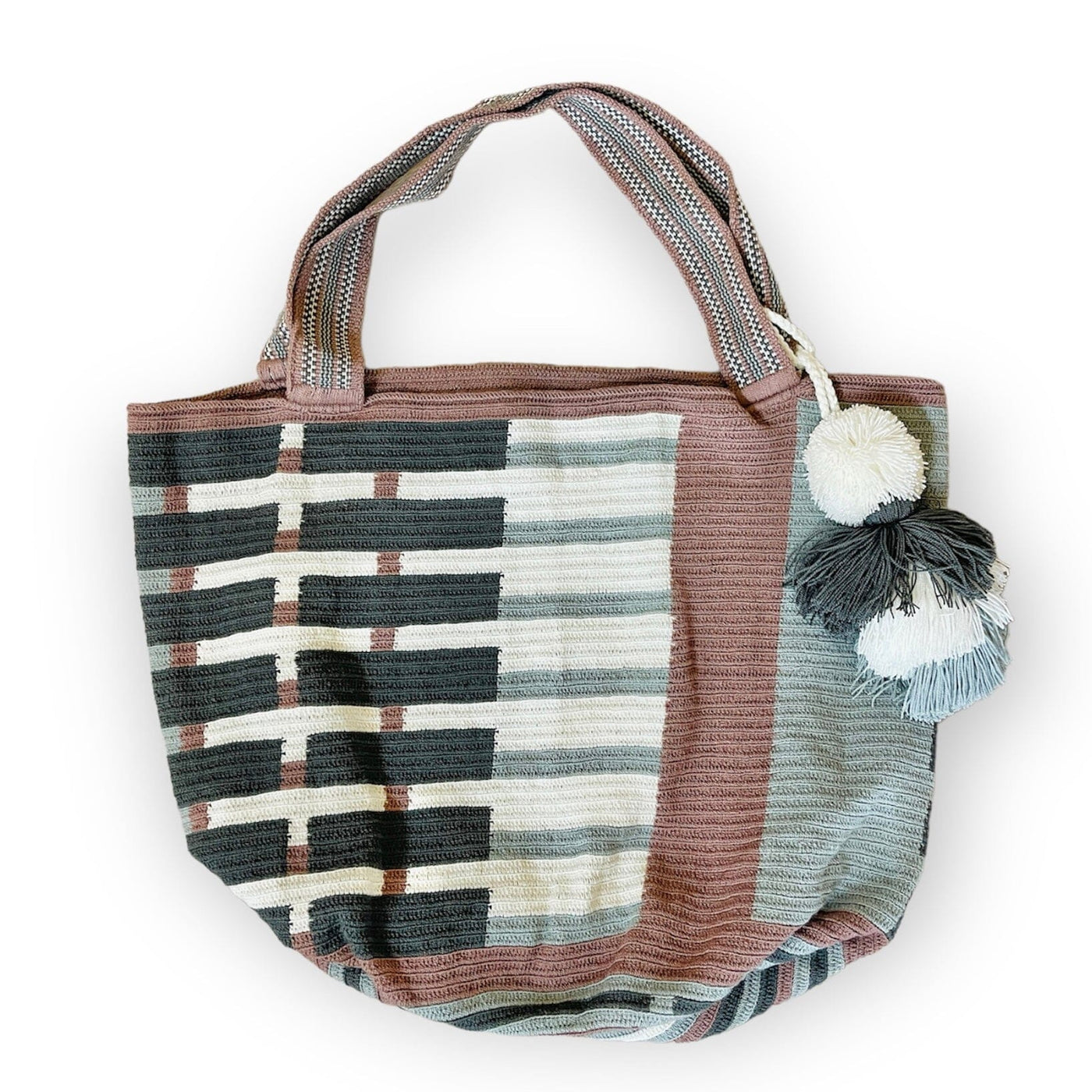 Spring & Summer Maxi Tote Beach Bags | Soft crochet XL BEACH BAG - CROCHET TOTE BAG Sophisticated Neutral Tones 