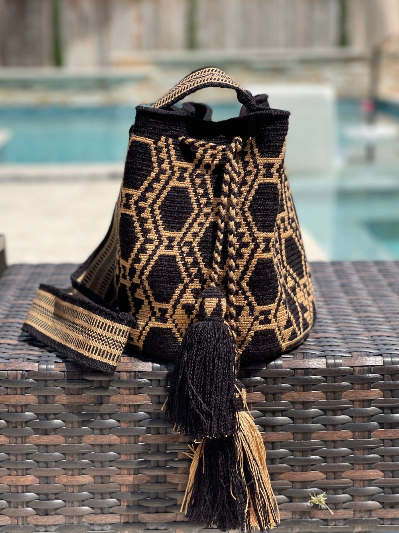 Best Black Casual Bag | Bohemian Crossbody Crochet Bag | Neutral Boho Purse | Colorful 4U