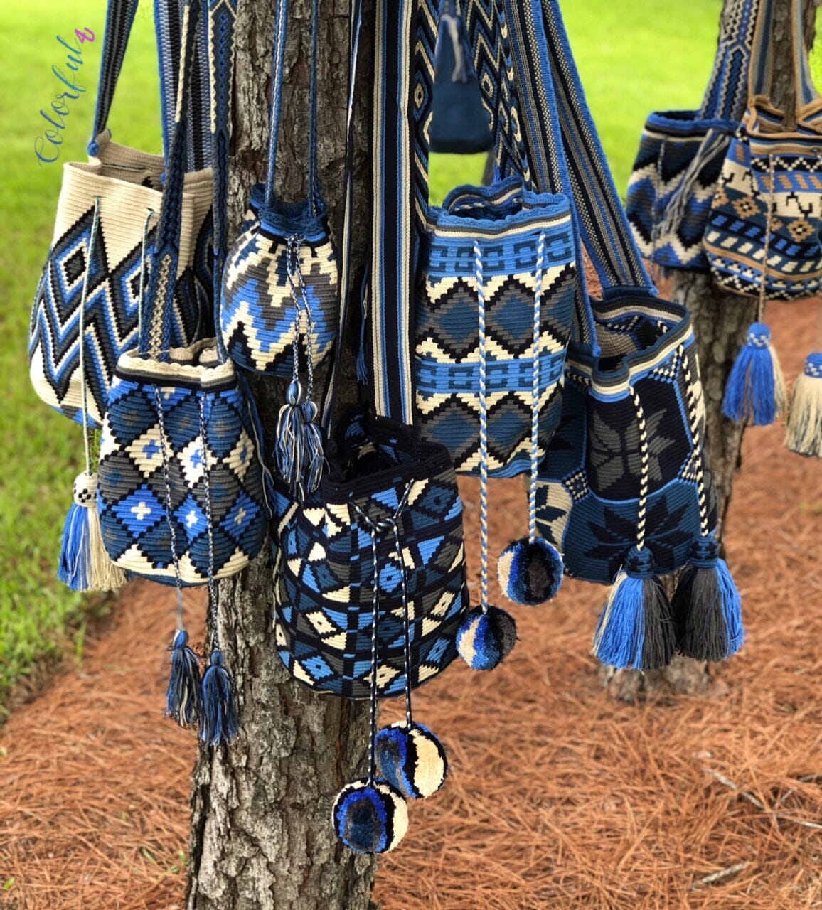 Azula Collection: Blue Hand Crocheted Bags & Accessories