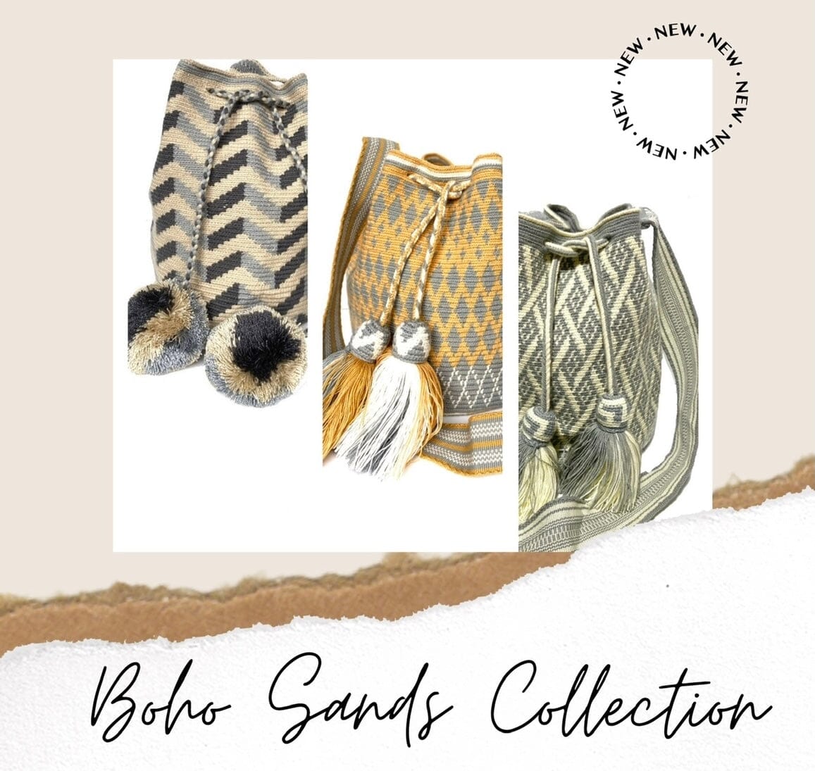 Neutral/Nude Tones Bags and Accessories | Boho Sands Collection | Colorful 4U