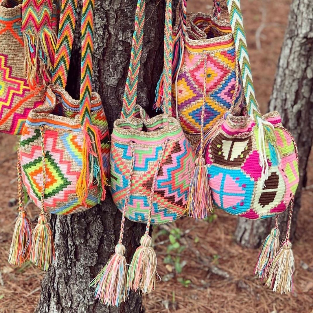 Medium size bohemian crochet bags