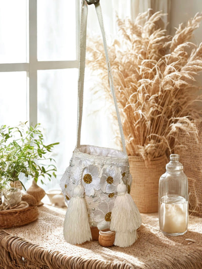 Boho Chic Floral Crossbody | Artisan Bucket Bags