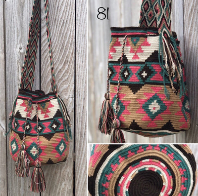 Colorful 4U | Desert Dreams Collection | Crossbody Boho Bags for Fall | Wayuu Mochila | Bohemian Bucket Bag 81