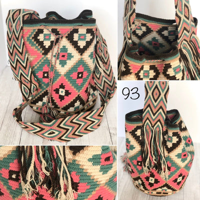 Colorful 4U | Desert Dreams Collection | Crossbody Boho Bags for Fall | Wayuu Mochila | Bohemian Bucket Bag 93- cute flowers