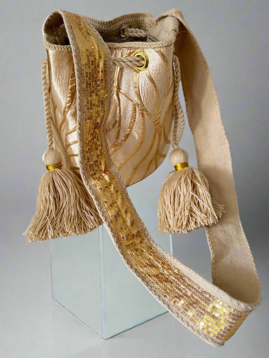 The Luxe Embellished Crossbody | Premium Contemporary Bucket Bags