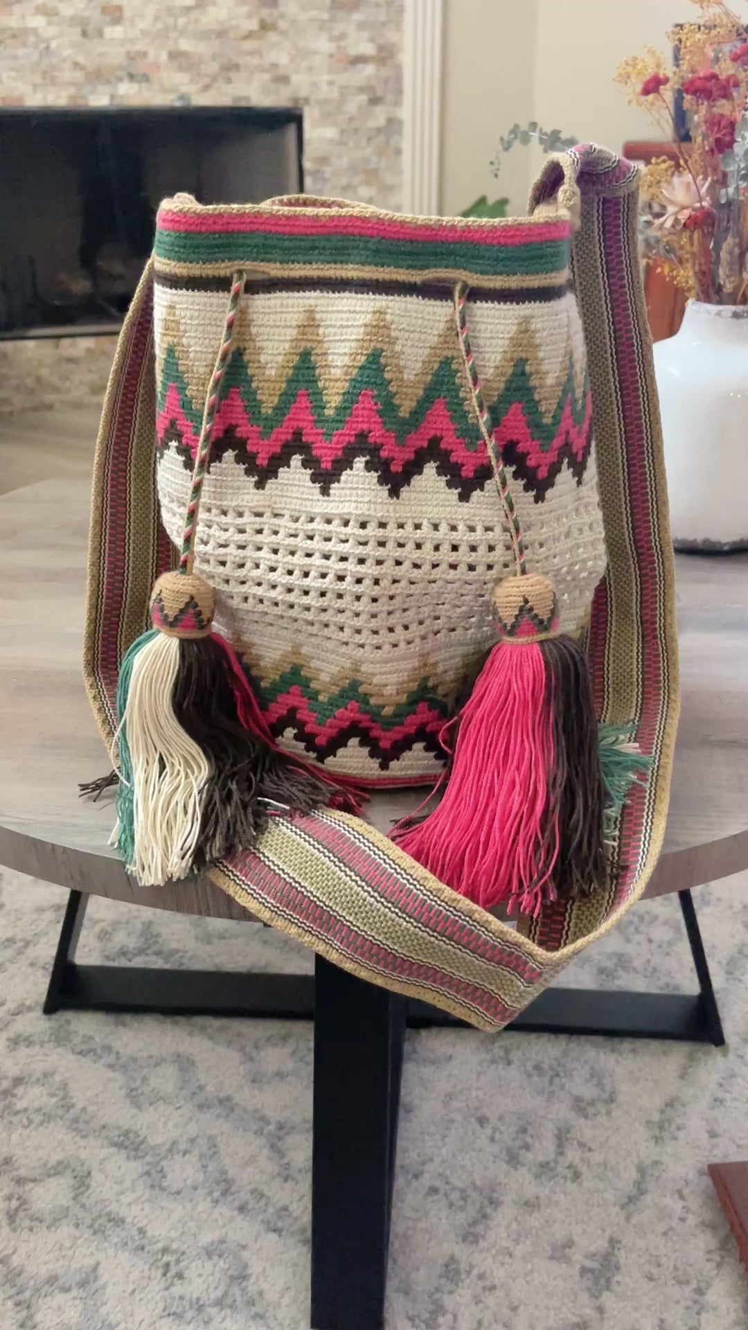 Earth Tones Crochet Mesh Bags | Crossbody Boho Handbags | Bohemian purse | Colorful 4u