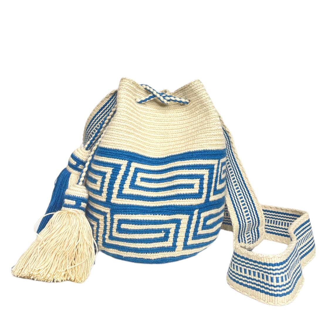 Blue Medium Bohemian Purse | Crochet Crossbody Boho Bag | By Colorful 4U