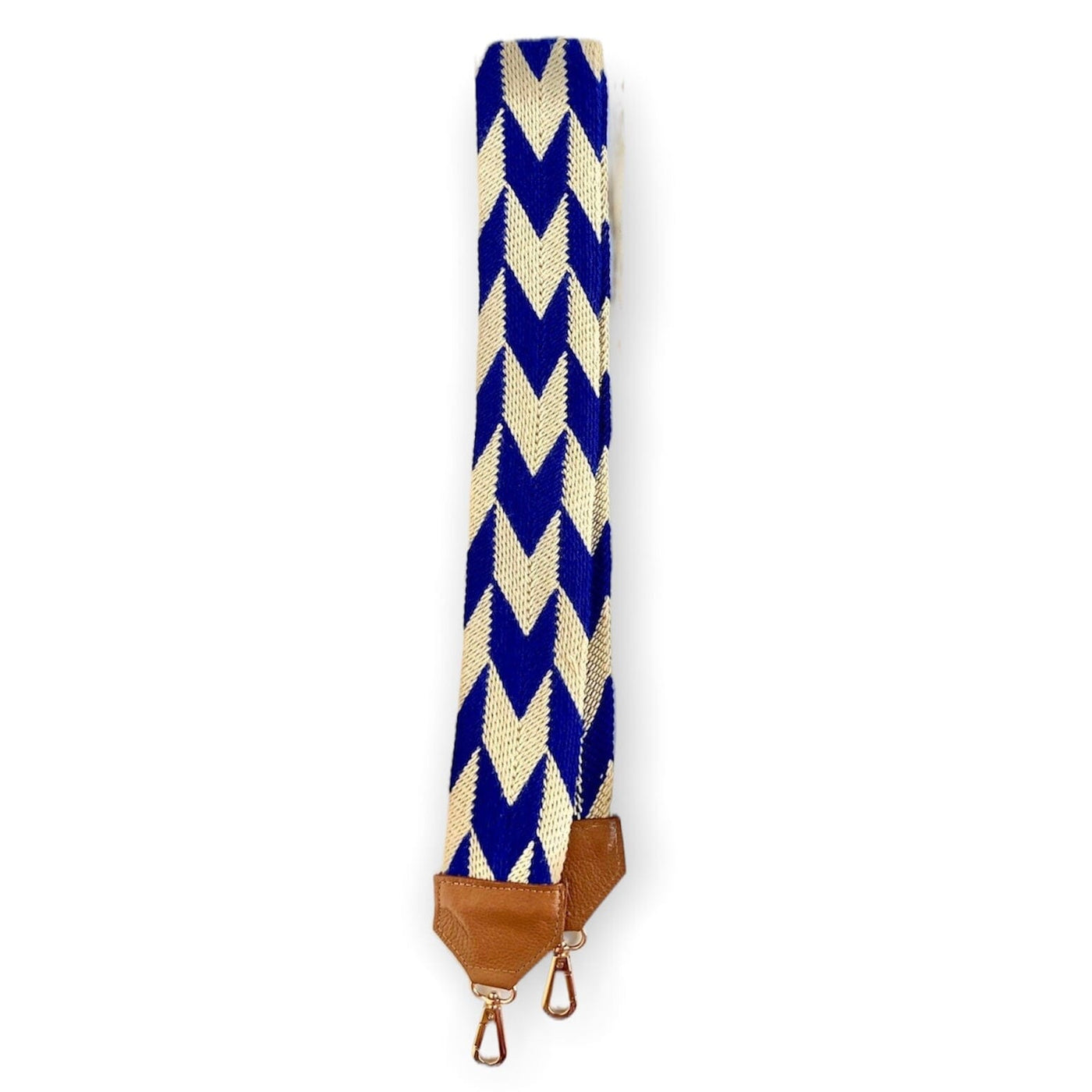 Royal Blue/ Brown Leather Bag Strap | Camera Strap | Strap Replacement | Woven Strap | Colorful 4U