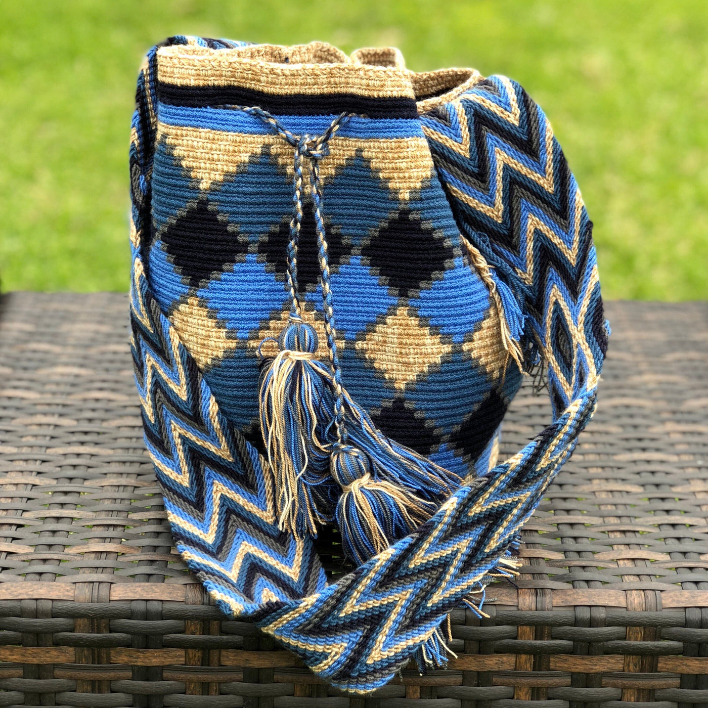 AZULA Crochet Bag | Crossbody Boho Bag Shaded Crochet Boho Bag - Crossbody/Shoulder Bucket Bag 