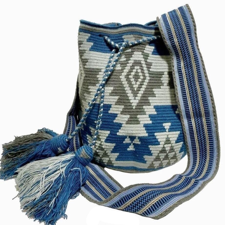 Gray Azula Crochet Bags | Blue Crochet Bag | Crossbody Casual Bag for Fall