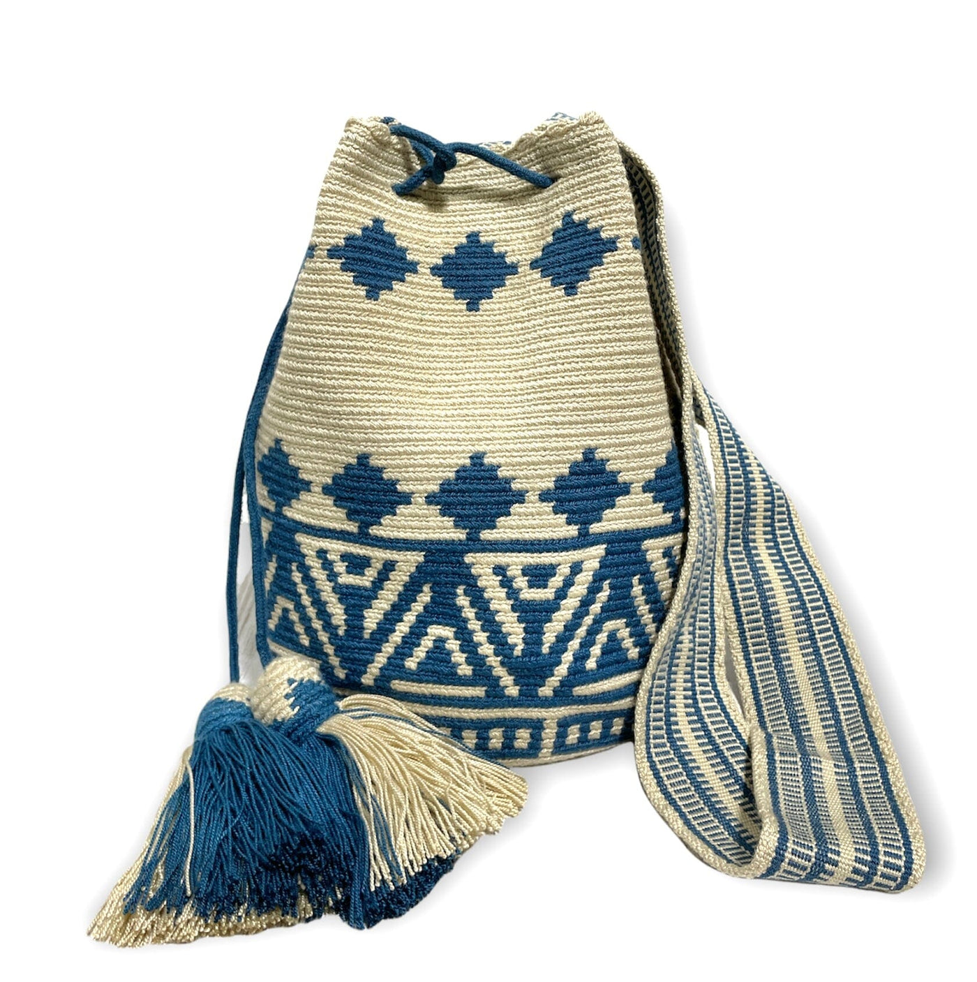 Beige Blue Crochet Bags | Crossbody bohemian handbags| Boho Bag | Colorful 4U
