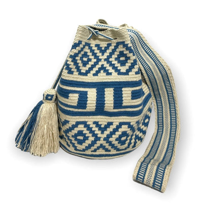 Beige Blue Crochet Bags | Crossbody bohemian handbags