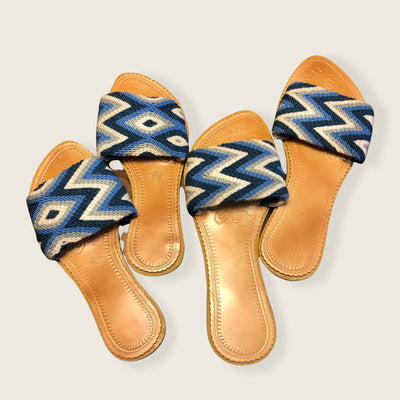 Azula Summer Sandals - Blue Slides Summer Sandals 