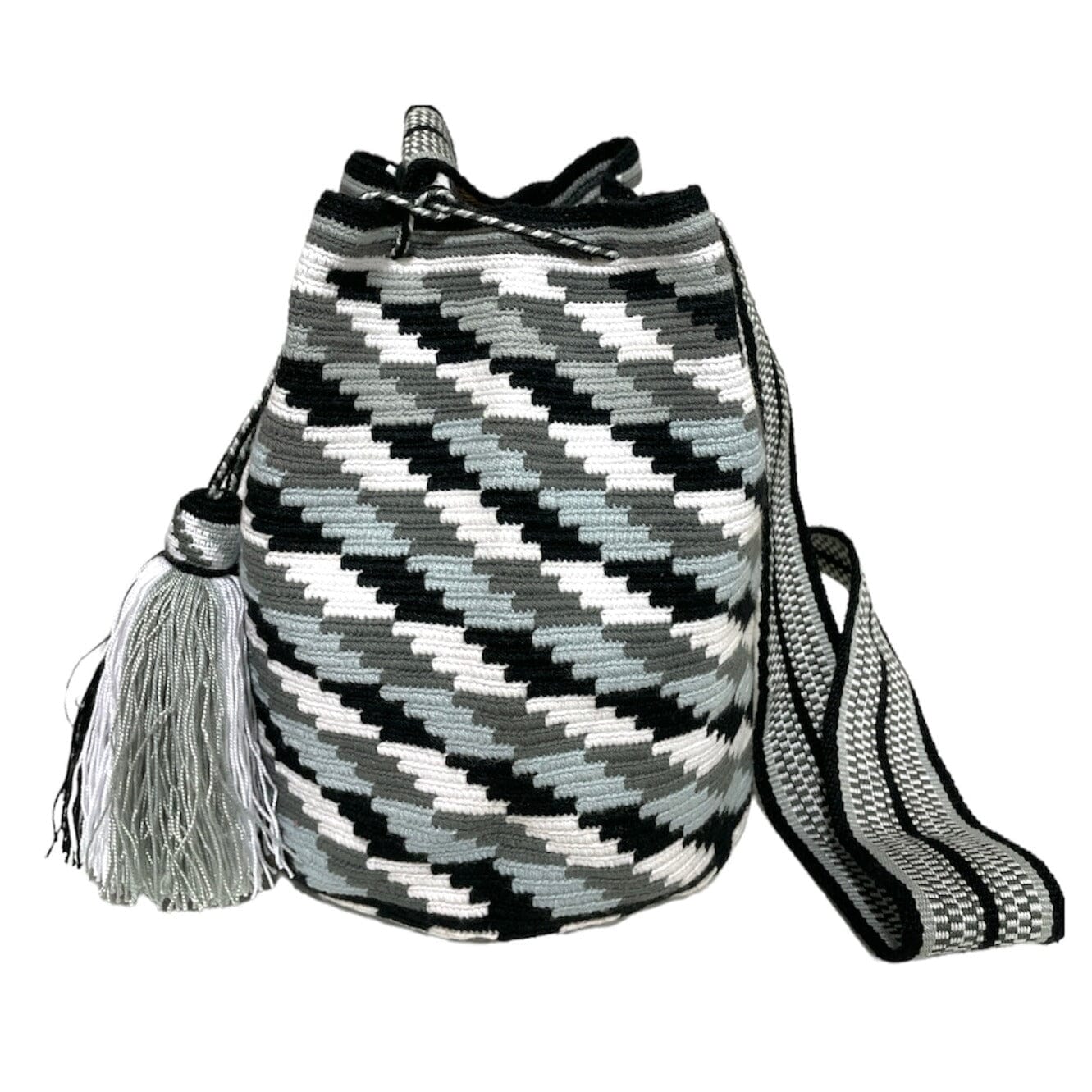 Gray Greek Pattern Black and White Casual Bag | Crossbody Boho bag | Bohemian Purse | Colorful 4U