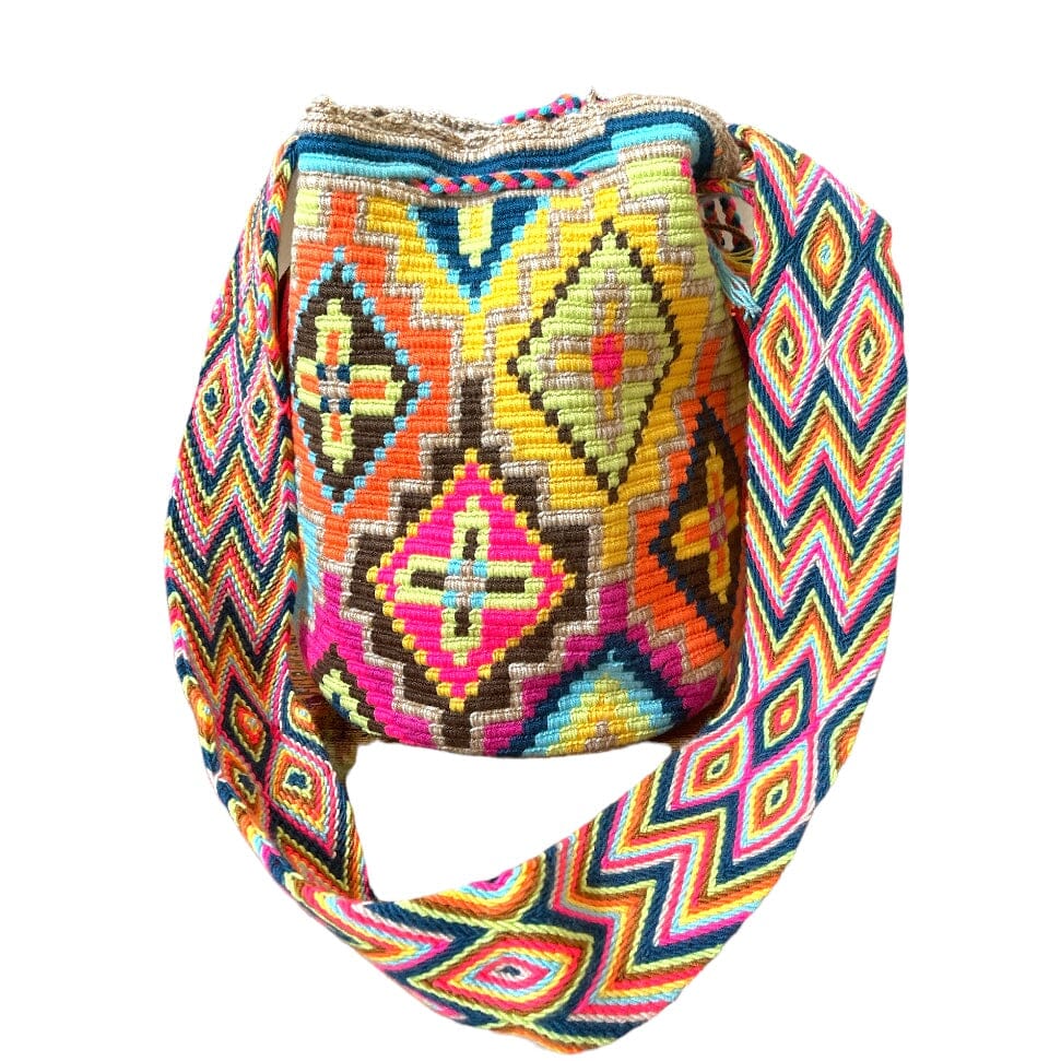 Beach Boho Bag | Crossbody Summer Bag | Blue crochet patterns | Colorful 4U back view