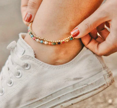 Best Gold Beaded Ankle Bracelet for summer | Bohemian Bracelet | Boho Ankle Bracelet | Colorful 4u