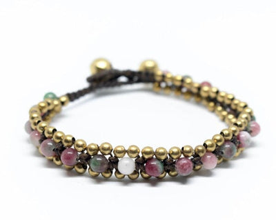 Rose Quartz Gold Beaded Bracelet | Bohemian Bracelet | Boho Bracelet | Cute Gift | Colorful 4U