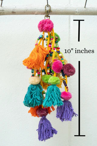Multicolor Tassel Bag Charms | Boho Pompom/Tassel Charms | Purse Charm