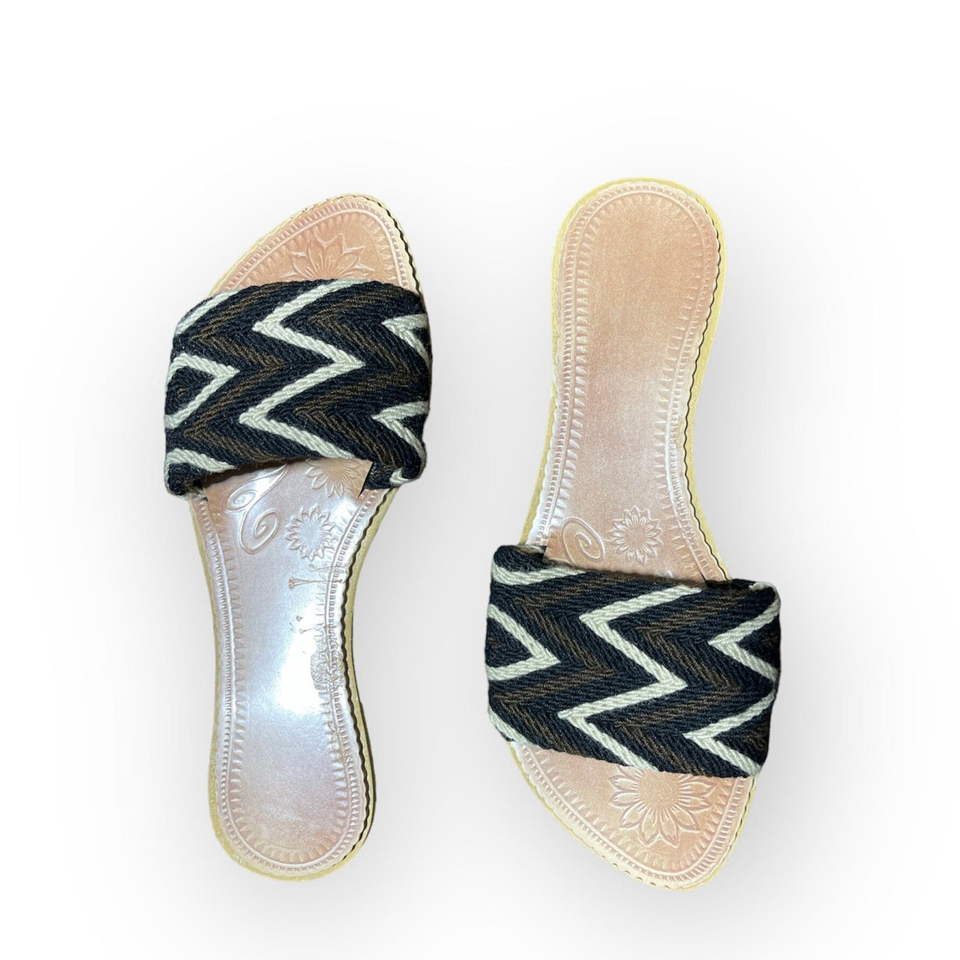 Brown and Black Sandals - Chevron Summer Sandals Summer Sandals 