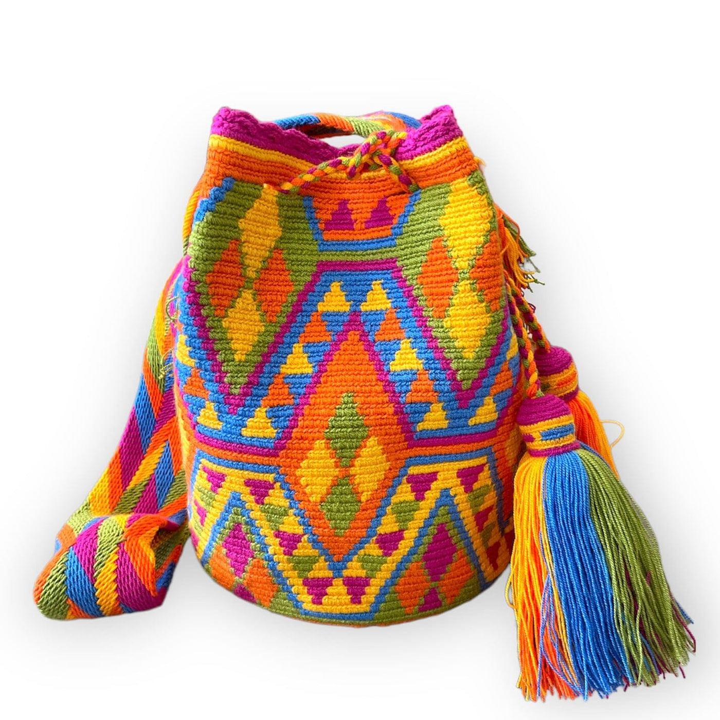 Scottish Crochet Pattern Boho Bag for Fall | Crossbody Bohemian Bag | Orange-Green-Yellow Purse | Colorful 4u