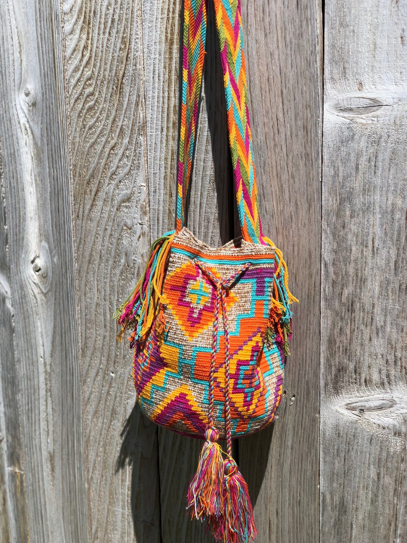 Colorful Crochet Boho Bag - Crossbody/Shoulder Bucket Bag – Colorful 4U