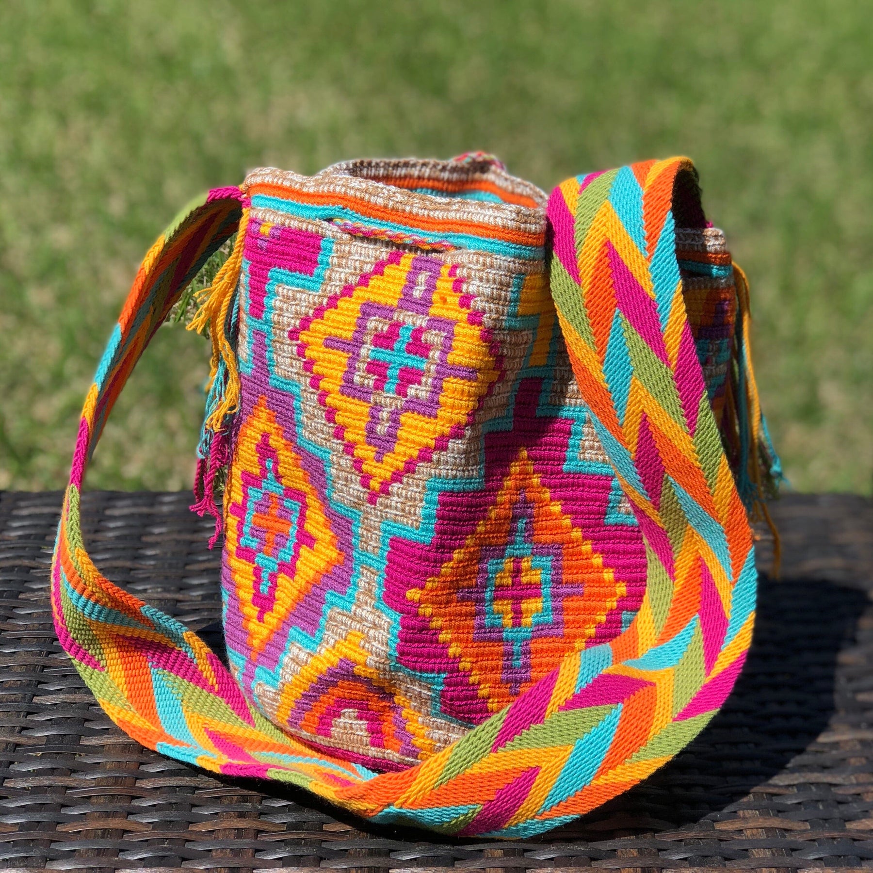 Colorful Crochet Boho Bag - Crossbody/Shoulder Bucket Bag – Colorful 4U