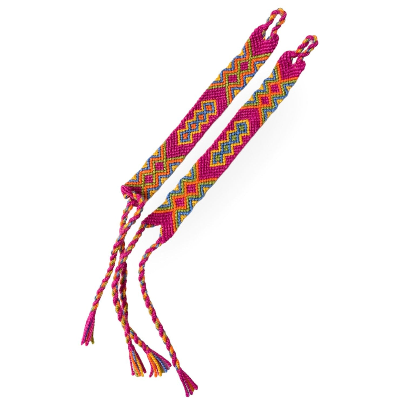 Cute Fuchsia Beachy Caribbean Sunset Friendship Bracelets | Woven wrist bands | Macrame Bracelet |  Colorful 4U