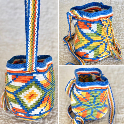  Mini Crochet handbags-Small Wayuu Mochila Bag-Crossbody-Colorful Bag