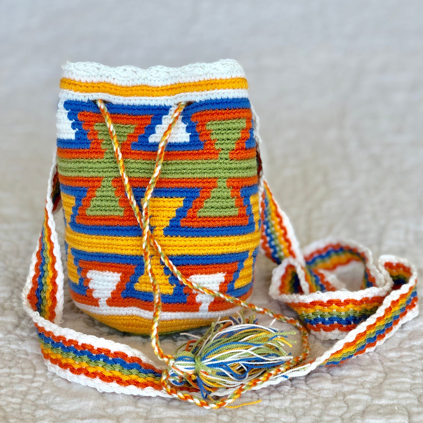  Mini Crochet handbags-Small Wayuu Mochila Bag-Crossbody-Colorful Bag