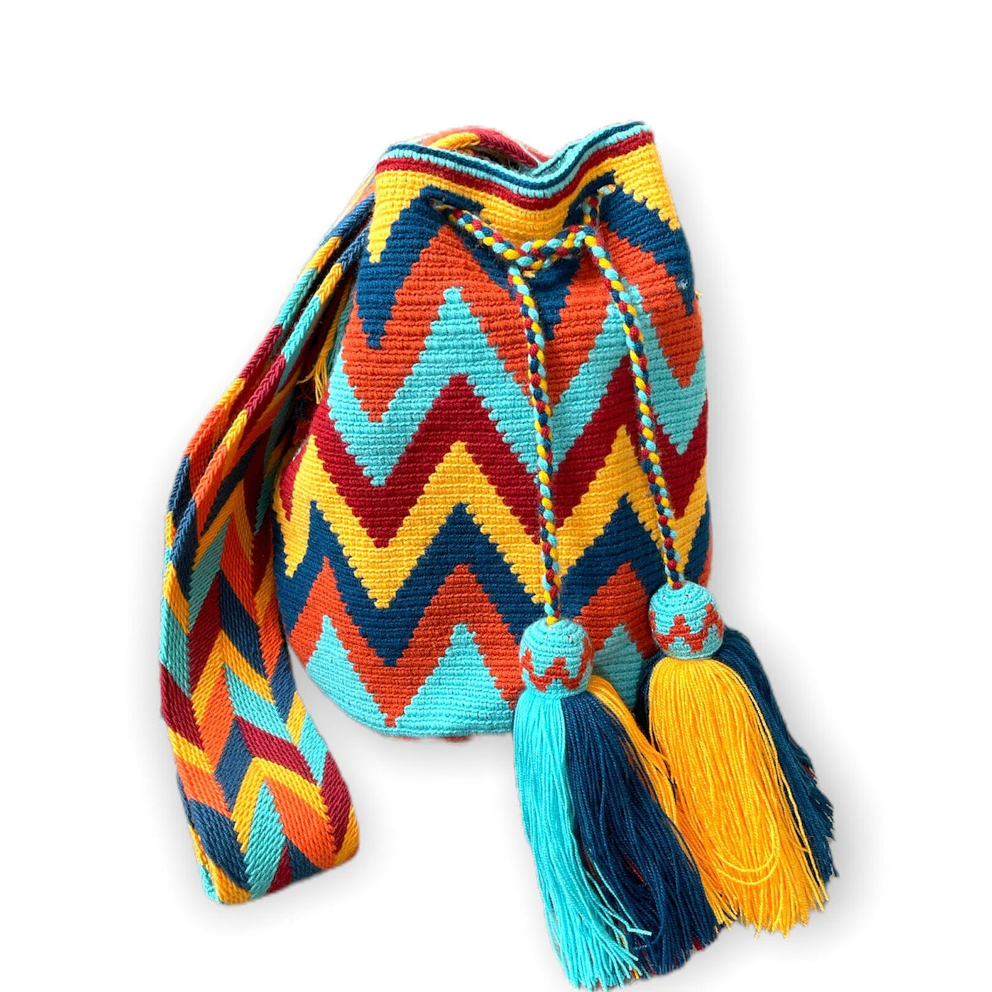 Crossbody Crochet Boho Bag for summer | Chevron Pattern | Colorful 4U